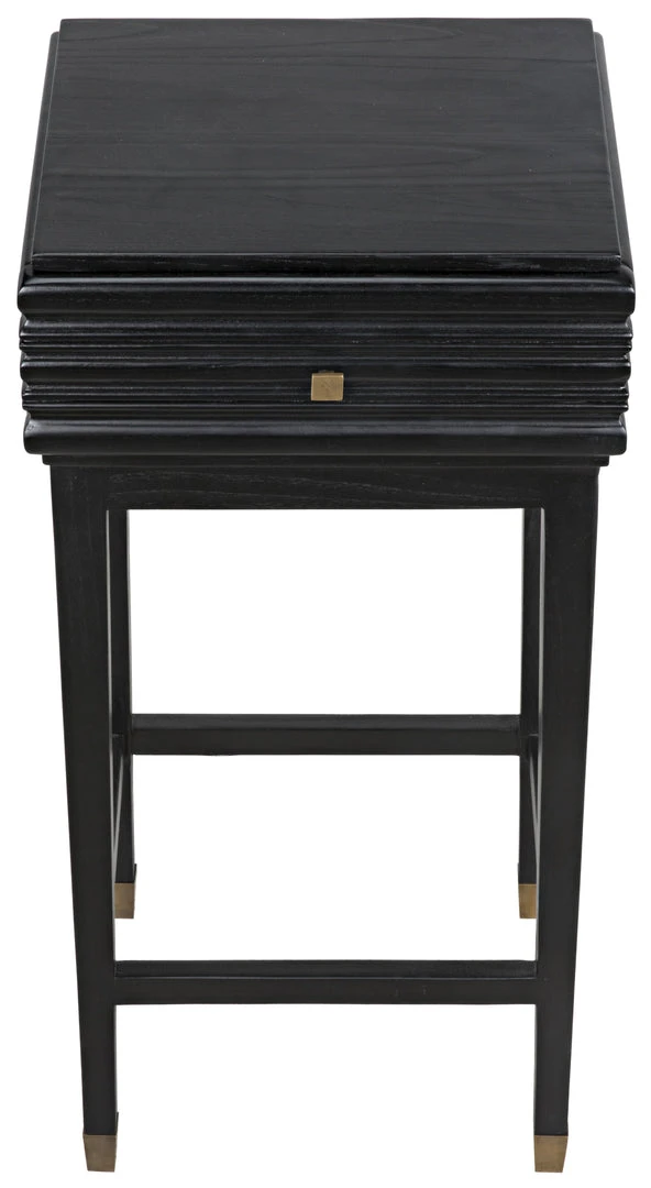 Noir Kitame Side Table With Drawer, Charcoal Black Side & End Tables 5 Noir Kitame Side Table With Drawer, Charcoal Black Side & End Tables