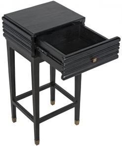 Noir Kitame Side Table With Drawer, Charcoal Black Side & End Tables 14 Noir Kitame Side Table With Drawer, Charcoal Black Side & End Tables