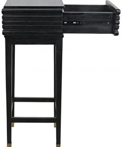 Noir Kitame Side Table With Drawer, Charcoal Black Side & End Tables 16 Noir Kitame Side Table With Drawer, Charcoal Black Side & End Tables