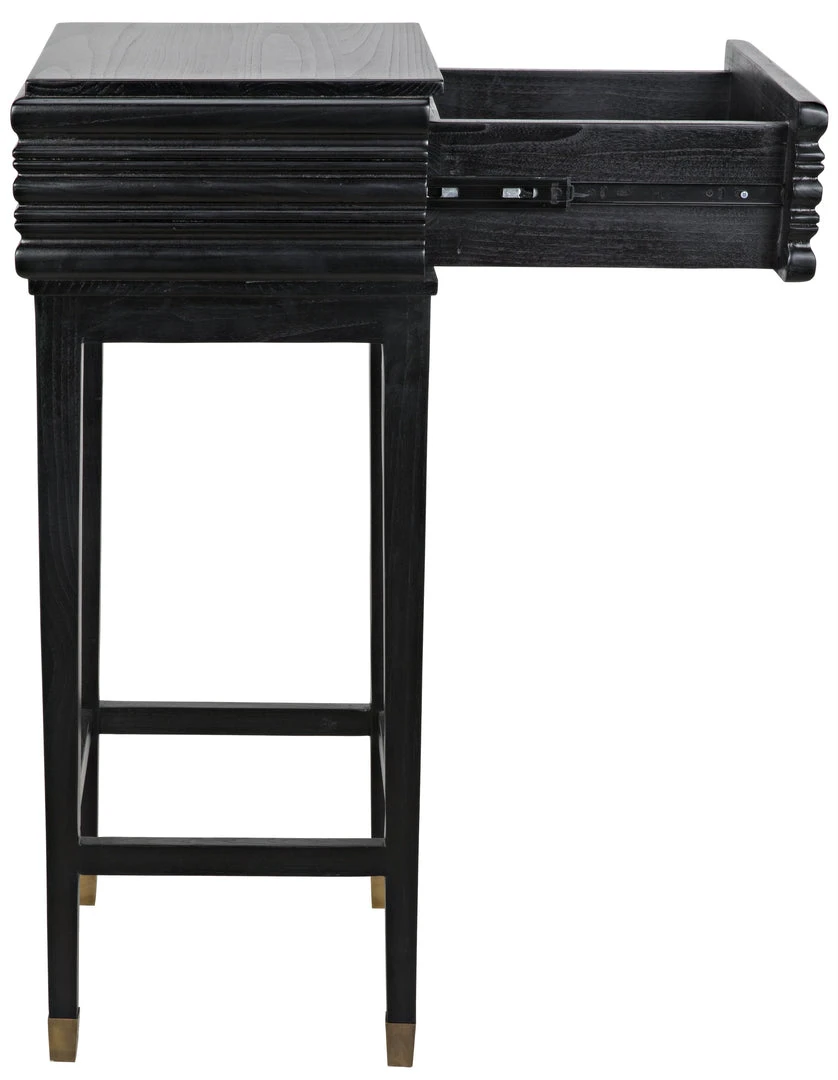 Noir Kitame Side Table With Drawer, Charcoal Black Side & End Tables 9 Noir Kitame Side Table With Drawer, Charcoal Black Side & End Tables