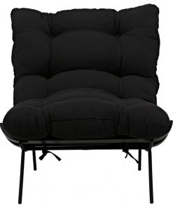 Noir Hanzo Chair With Metal Legs, Charcoal Black LIVING ROOM 13 Noir Hanzo Chair With Metal Legs, Charcoal Black LIVING ROOM