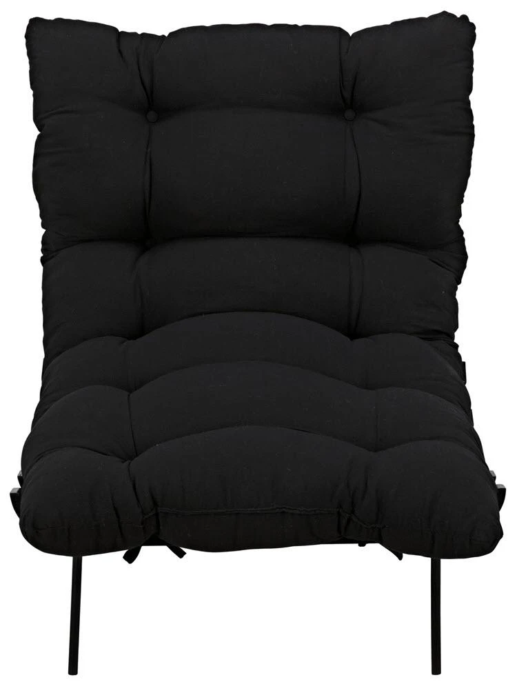 Noir Hanzo Chair With Metal Legs, Charcoal Black LIVING ROOM 6 Noir Hanzo Chair With Metal Legs, Charcoal Black LIVING ROOM