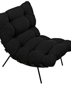 Noir Hanzo Chair With Metal Legs, Charcoal Black LIVING ROOM 16 Noir Hanzo Chair With Metal Legs, Charcoal Black LIVING ROOM