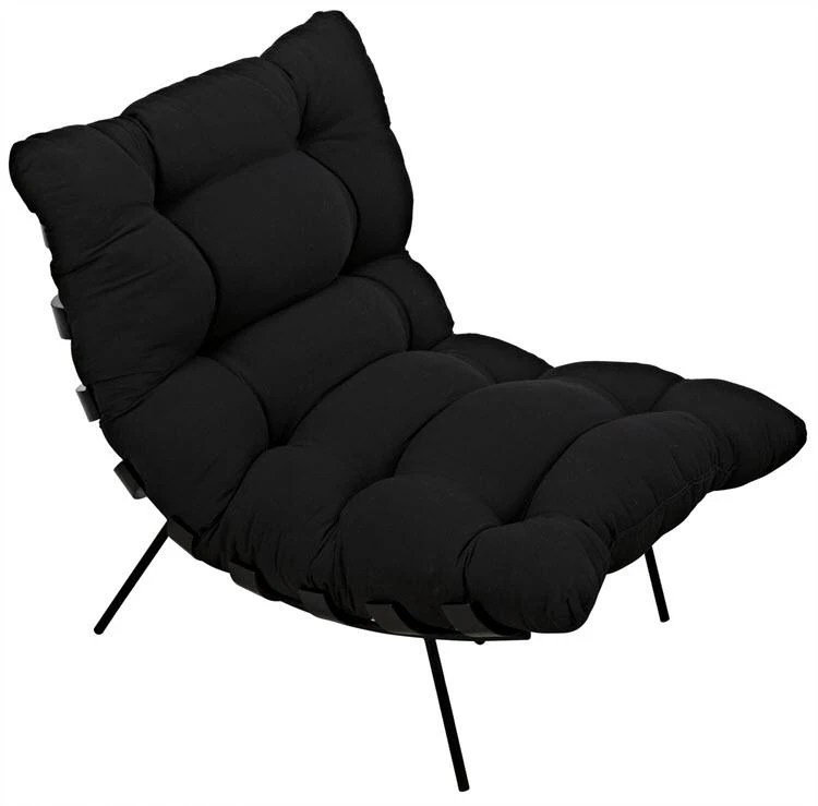 Noir Hanzo Chair With Metal Legs, Charcoal Black LIVING ROOM 8 Noir Hanzo Chair With Metal Legs, Charcoal Black LIVING ROOM