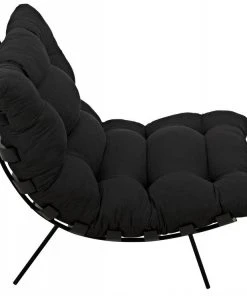 Noir Hanzo Chair With Metal Legs, Charcoal Black LIVING ROOM 17 Noir Hanzo Chair With Metal Legs, Charcoal Black LIVING ROOM