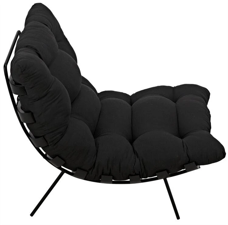 Noir Hanzo Chair With Metal Legs, Charcoal Black LIVING ROOM 9 Noir Hanzo Chair With Metal Legs, Charcoal Black LIVING ROOM