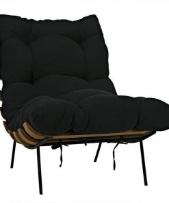 Noir Hanzo Chair With Metal Legs, Teak LIVING ROOM
