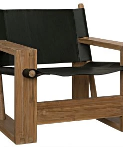 LIVING ROOM Noir Agamemnon Teak And Leather Chair