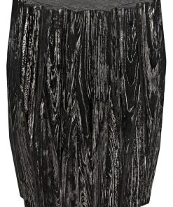 Noir Tamela Stool/Side Table, Cinder Black