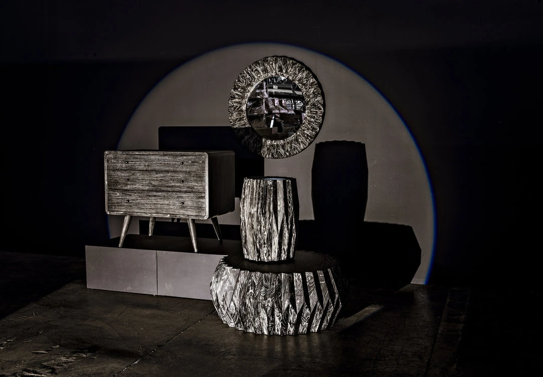 Noir Tamela Stool/Side Table, Cinder Black 6 Noir Tamela Stool/Side Table, Cinder Black