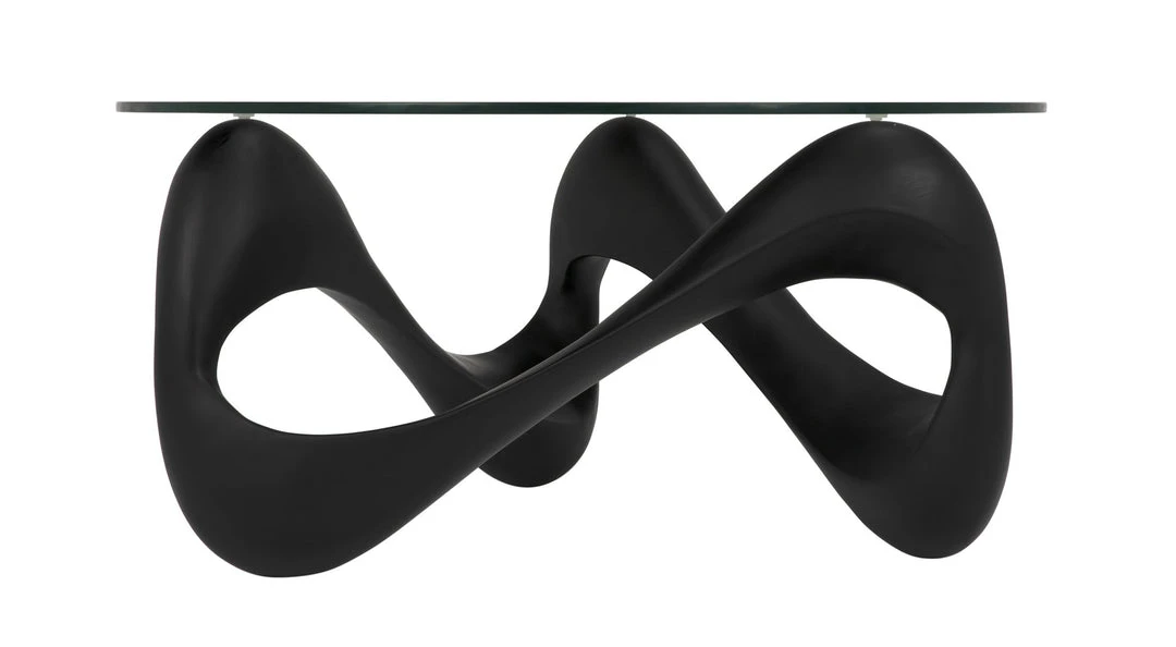 LIVING ROOM Noir Orion Coffee Table, Black Resin Cement With Glass 4 LIVING ROOM Noir Orion Coffee Table, Black Resin Cement With Glass