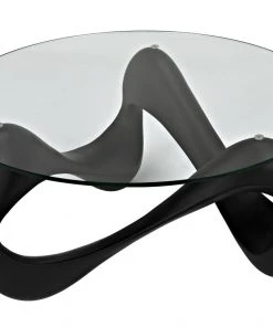 LIVING ROOM Noir Orion Coffee Table, Black Resin Cement With Glass 13 LIVING ROOM Noir Orion Coffee Table, Black Resin Cement With Glass