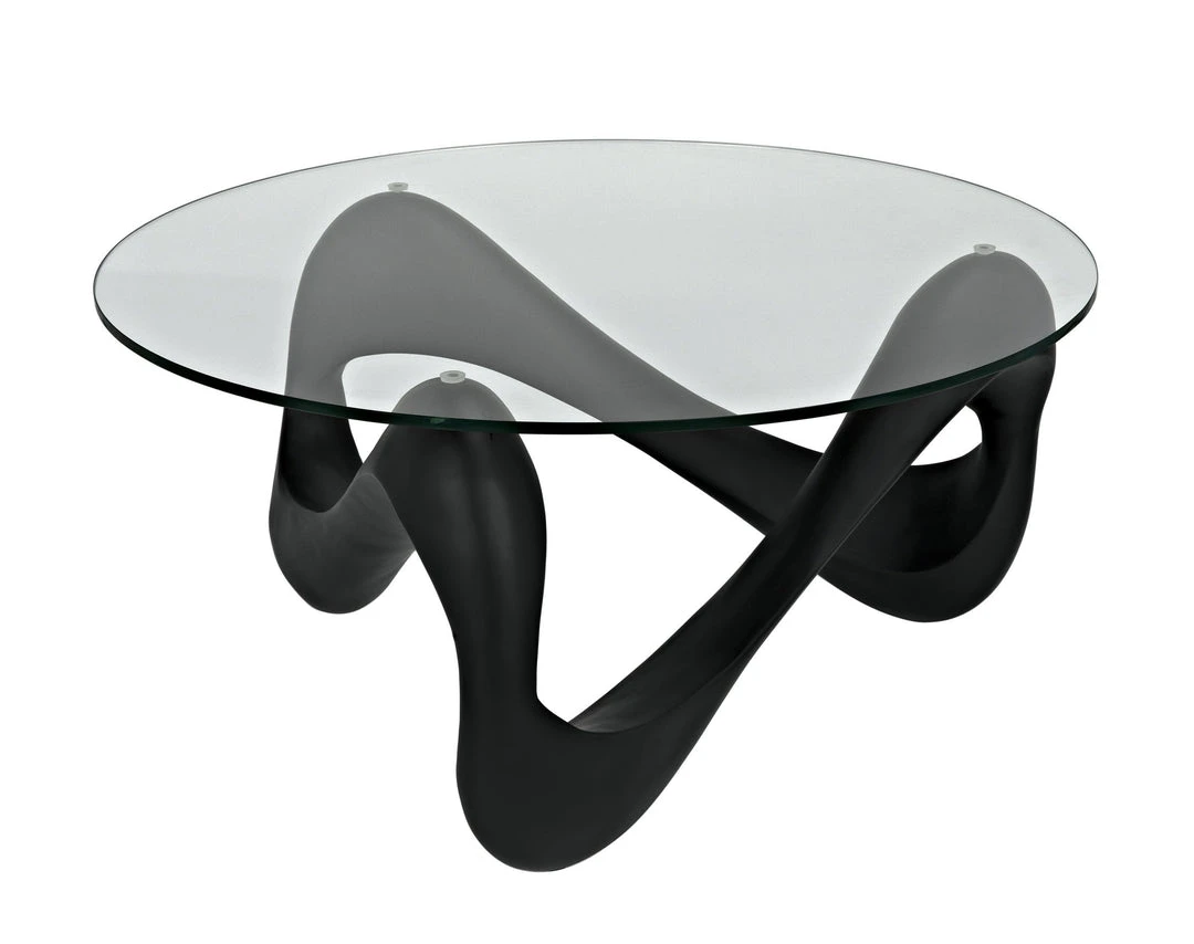 LIVING ROOM Noir Orion Coffee Table, Black Resin Cement With Glass 7 LIVING ROOM Noir Orion Coffee Table, Black Resin Cement With Glass