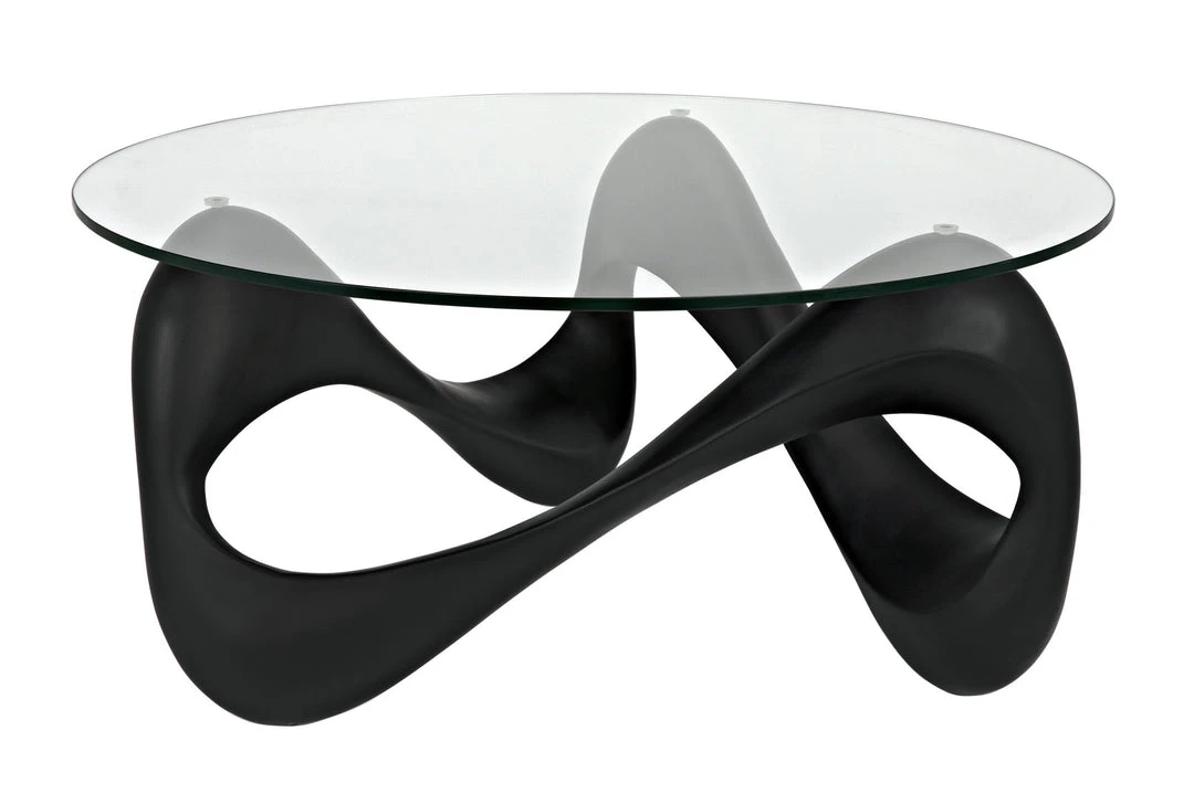 LIVING ROOM Noir Orion Coffee Table, Black Resin Cement With Glass 10 LIVING ROOM Noir Orion Coffee Table, Black Resin Cement With Glass
