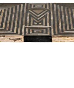 LIVING ROOM Noir Deco Onyx Inlaid Coffee Table With Metal Legs