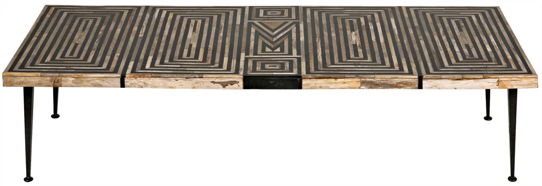 LIVING ROOM Noir Deco Onyx Inlaid Coffee Table With Metal Legs 3 LIVING ROOM Noir Deco Onyx Inlaid Coffee Table With Metal Legs