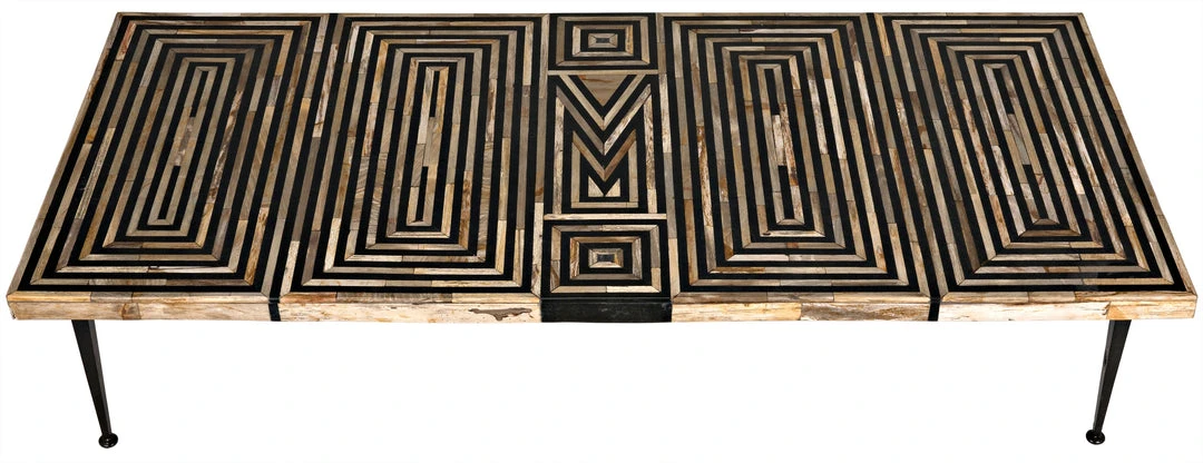 LIVING ROOM Noir Deco Onyx Inlaid Coffee Table With Metal Legs 5 LIVING ROOM Noir Deco Onyx Inlaid Coffee Table With Metal Legs