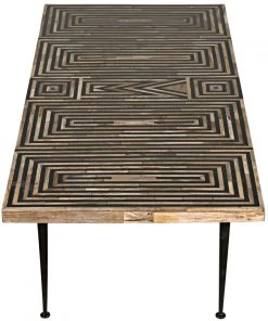 LIVING ROOM Noir Deco Onyx Inlaid Coffee Table With Metal Legs 14 LIVING ROOM Noir Deco Onyx Inlaid Coffee Table With Metal Legs