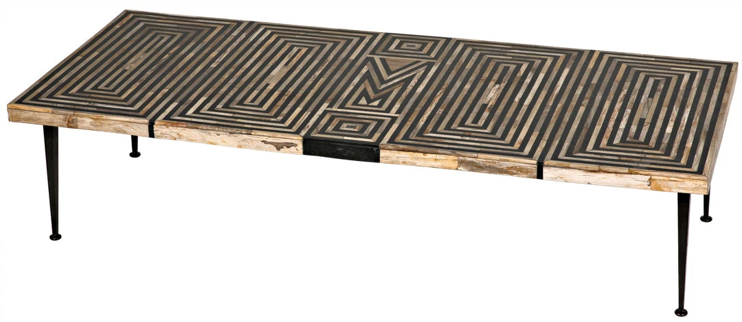 LIVING ROOM Noir Deco Onyx Inlaid Coffee Table With Metal Legs 8 LIVING ROOM Noir Deco Onyx Inlaid Coffee Table With Metal Legs