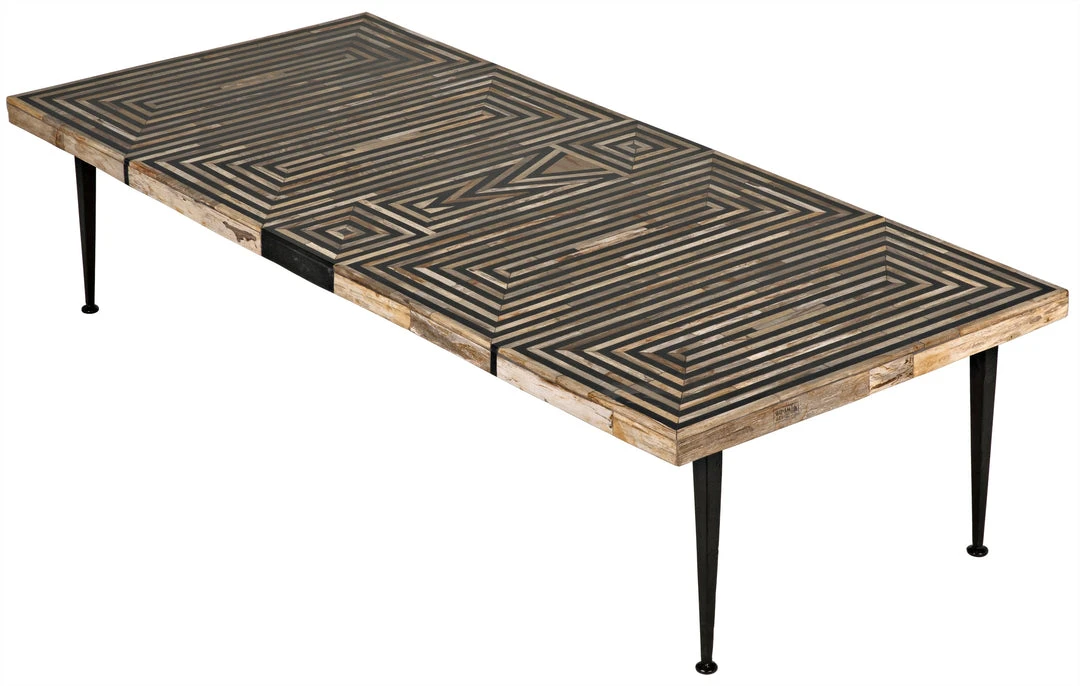 LIVING ROOM Noir Deco Onyx Inlaid Coffee Table With Metal Legs 9 LIVING ROOM Noir Deco Onyx Inlaid Coffee Table With Metal Legs