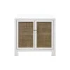 LIVING ROOM Worlds Away Cane Cabinet W. Brass Hardware In Wh Lacquer