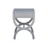 Worlds Away One Drawer Side Table In Grey Lacquer Side & End Tables