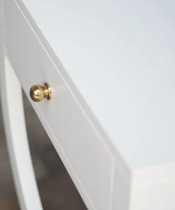 Worlds Away One Drawer Side Table In White Lacquer