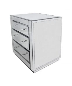 Worlds Away 3 Drawer Chest, Beveled Mirror