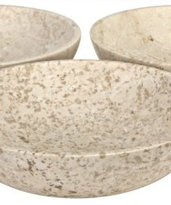 Noir White Marble Bowls, Set Of 3