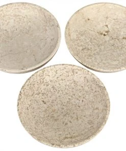 Noir White Marble Bowls, Set Of 3