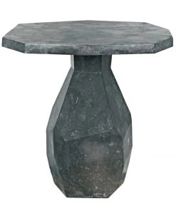 Noir Polyhedron Side Table, Black Marble