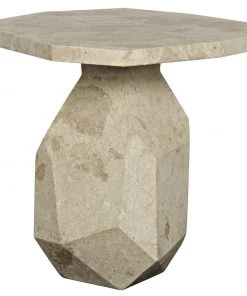 Noir Polyhedron Side Table, White Marble Side & End Tables