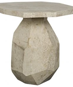 Noir Polyhedron Side Table, White Marble Side & End Tables