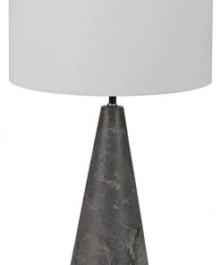 Table Lamps Noir Cone Lamp With Shade, Black Marble