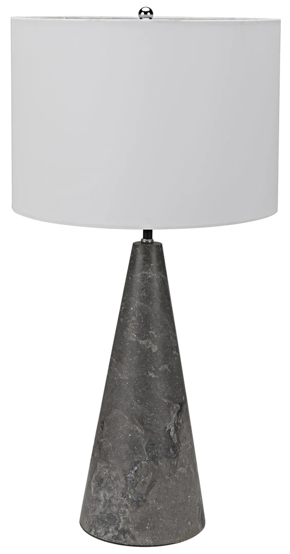 Table Lamps Noir Cone Lamp With Shade, Black Marble 3 Table Lamps Noir Cone Lamp With Shade, Black Marble