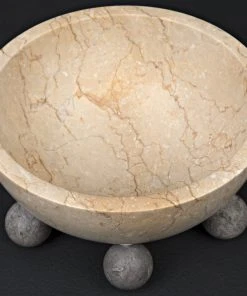 DECOR Noir Bala Bowl, White Marble