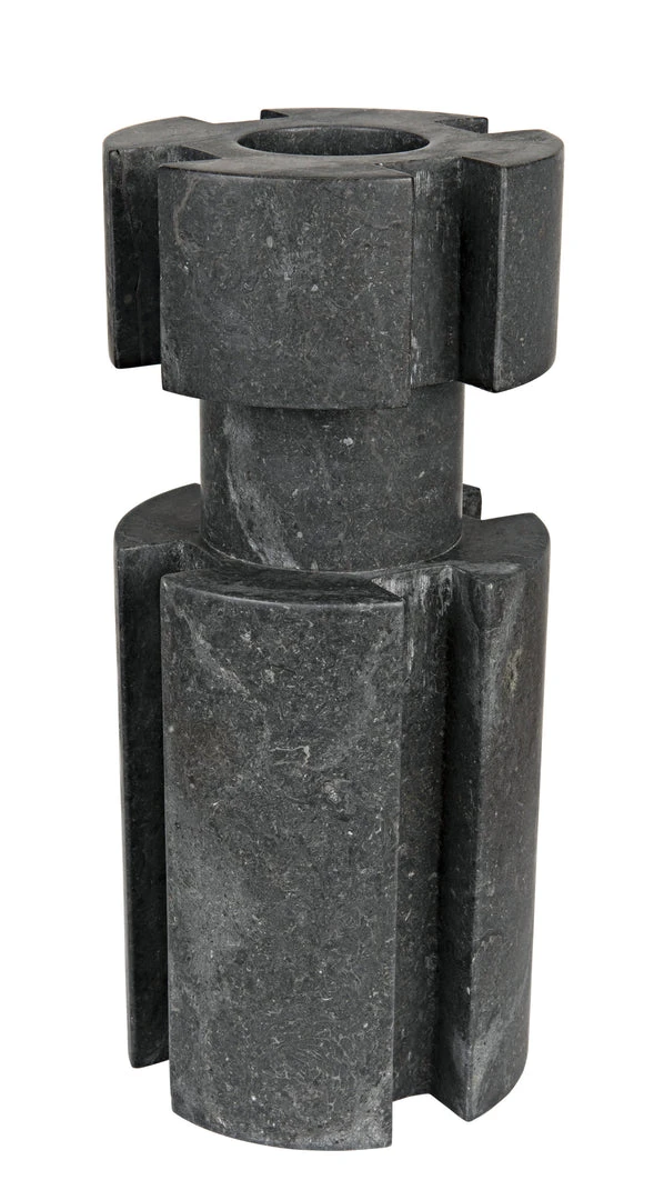 Noir Doom Candle Holder Set Of 2, Black Marble Candle Holders & Hurricanes 3 Noir Doom Candle Holder Set Of 2, Black Marble Candle Holders & Hurricanes