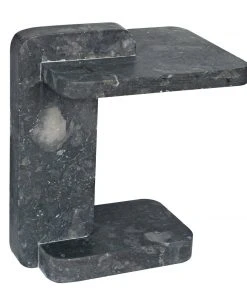 Noir North Side Table, Black Marble