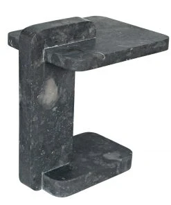 Noir North Side Table, Black Marble