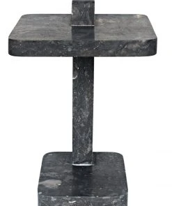 Noir North Side Table, Black Marble