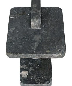 Noir North Side Table, Black Marble
