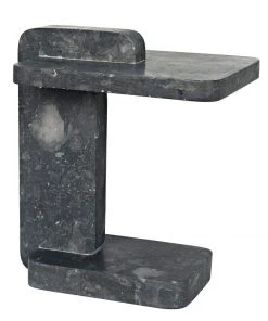 Noir North Side Table, Black Marble