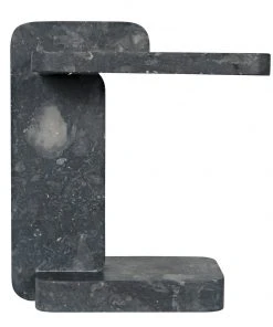 Noir North Side Table, Black Marble
