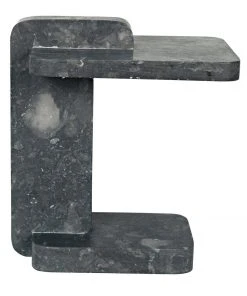 Noir North Side Table, Black Marble