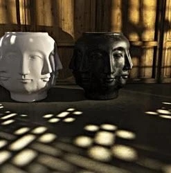 Noir Multi-Face Stool, White Fiber Cement