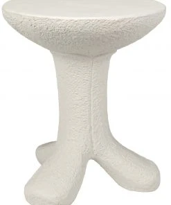 Side & End Tables Noir Laramy Side Table, White Fiber Cement