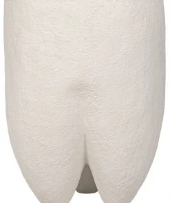 Noir Donald Side Table, White Fiber Cement