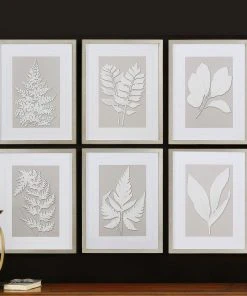 Uttermost Moonlight Ferns Framed Art, S/6 Wall Art