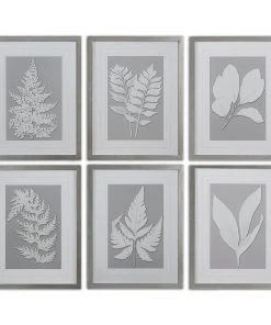 Uttermost Moonlight Ferns Framed Art, S/6 Wall Art