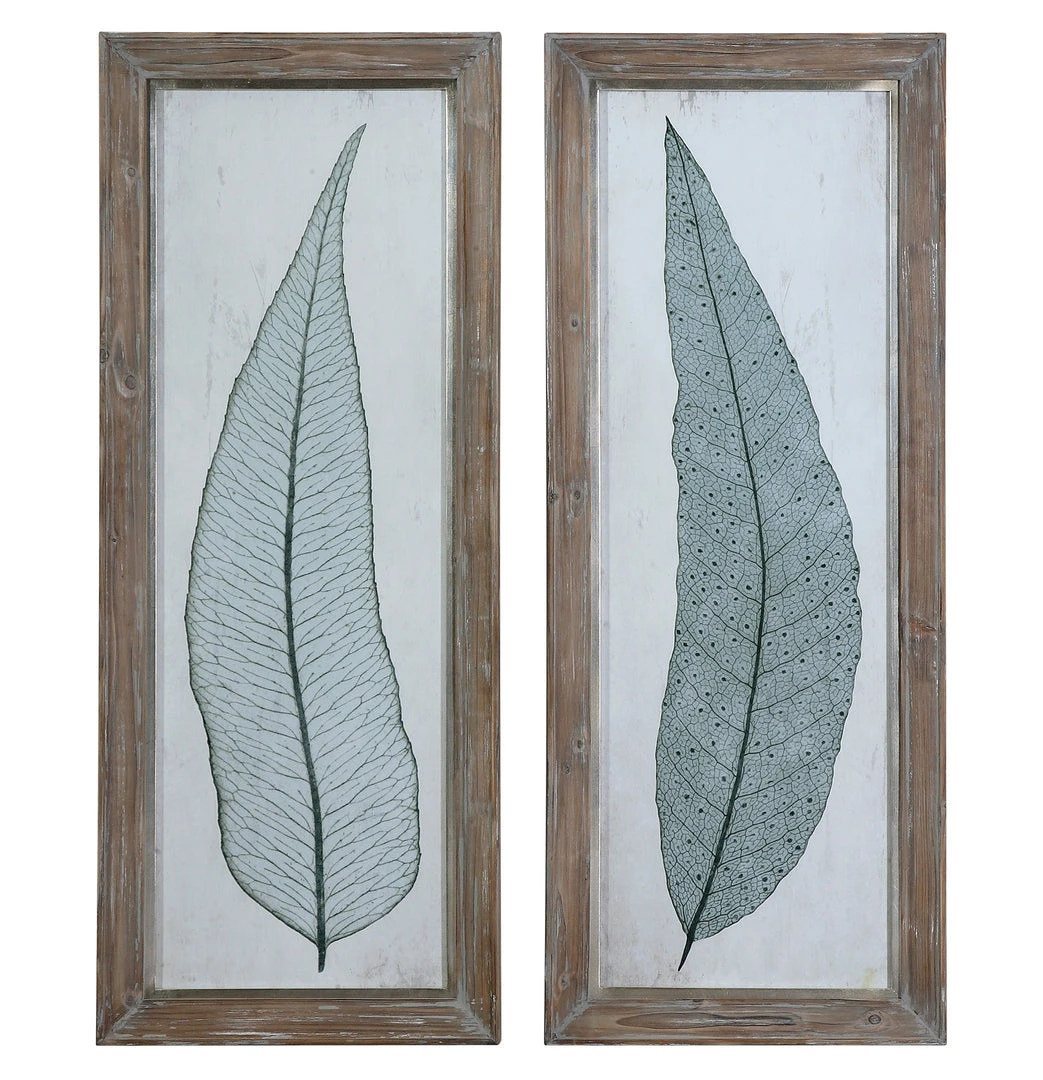 Wall Art Uttermost Tall Leaves Framed Art Set/2 3 Wall Art Uttermost Tall Leaves Framed Art Set/2